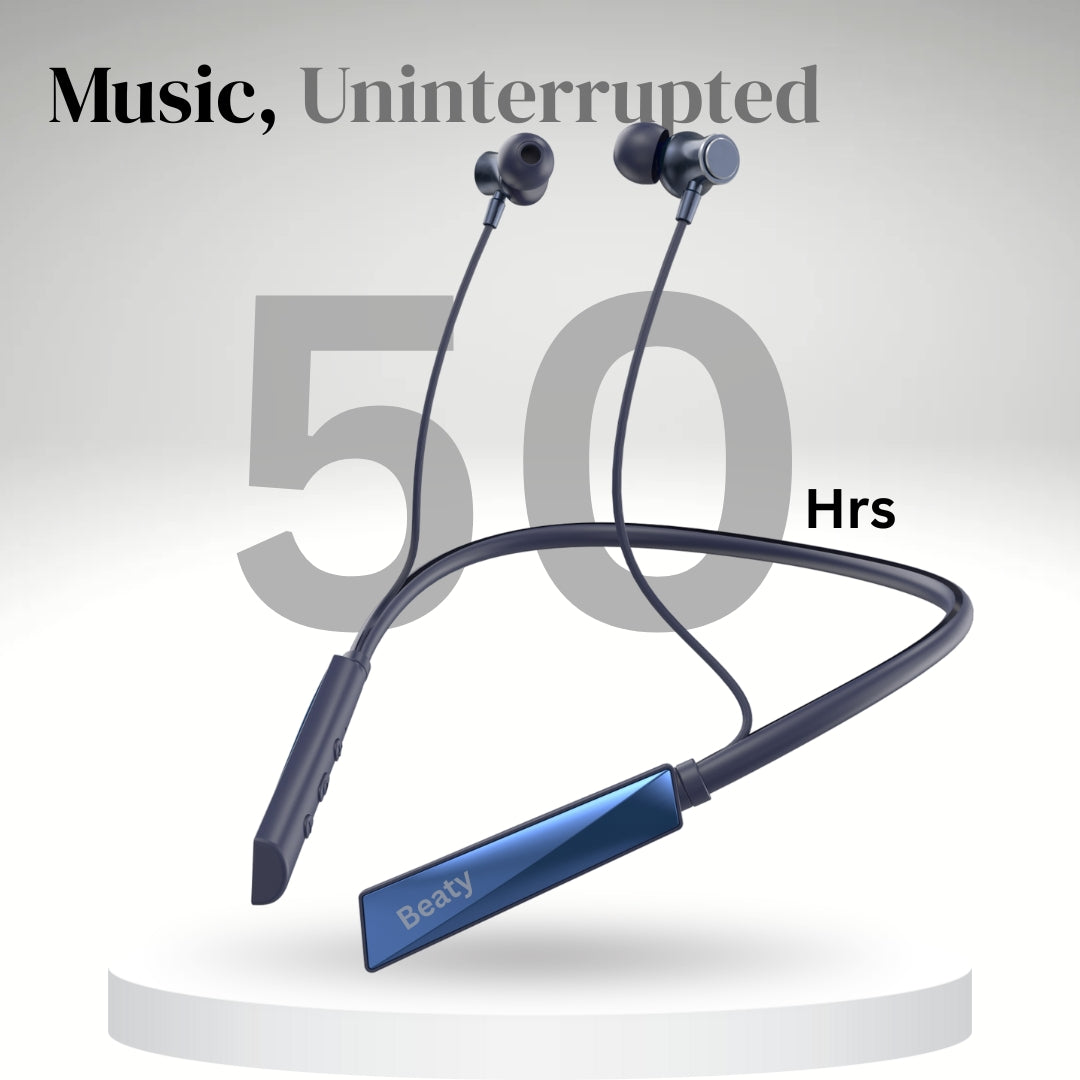 (Blue) Pulse X Wireless Neckband with Magnetic Auto ON/OFF, Active Noise Cancellation, 50+ Hours Battery, Fast Charging, Low Latency Gaming, IPX7 Waterproof & Boosted Bass Audio