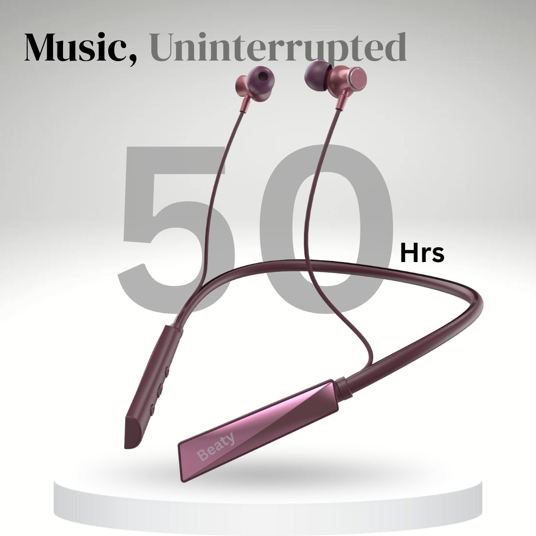 (Red) Pulse X Wireless Neckband with Magnetic Auto ON/OFF, Active Noise Cancellation, 50+ Hours Battery, Fast Charging, Low Latency Gaming, IPX7 Waterproof & Boosted Bass Audio