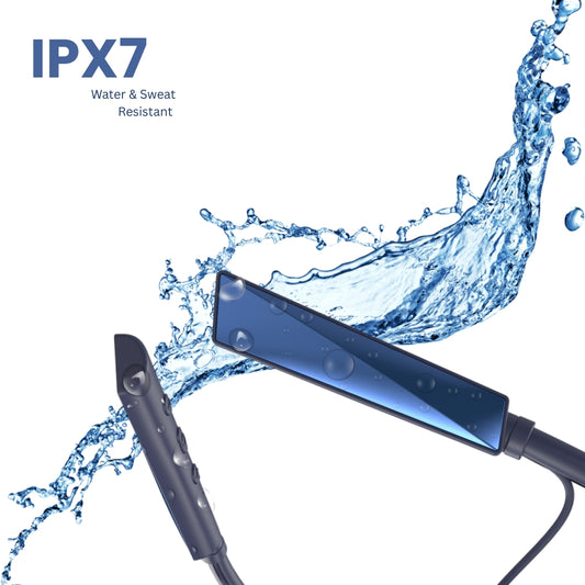 (Blue) Pulse X Wireless Neckband with Magnetic Auto ON/OFF, Active Noise Cancellation, 50+ Hours Battery, Fast Charging, Low Latency Gaming, IPX7 Waterproof & Boosted Bass Audio