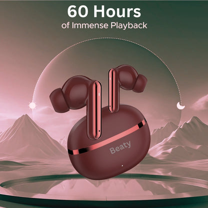 (Red) FreeVibe T9 Wireless Earbuds — Low-Latency Gaming, ANC, 60-Hour Battery, Clear Calling, Touch Control, IPX4 Water-Resistant