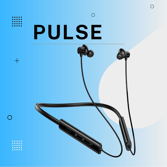 (Black) Pulse Wireless Neckband – 40+ Hours Battery, ENC, Magnetic Auto ON/OFF, IPX7 Waterproof & Boosted Bass Audio